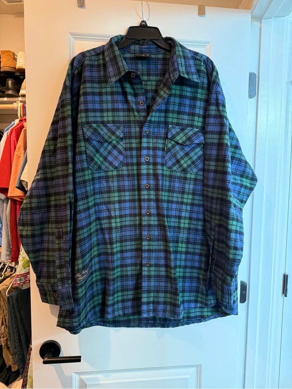 The Vermont Flannel Co Men's Plaid Flannel Shirt - Blue Green
